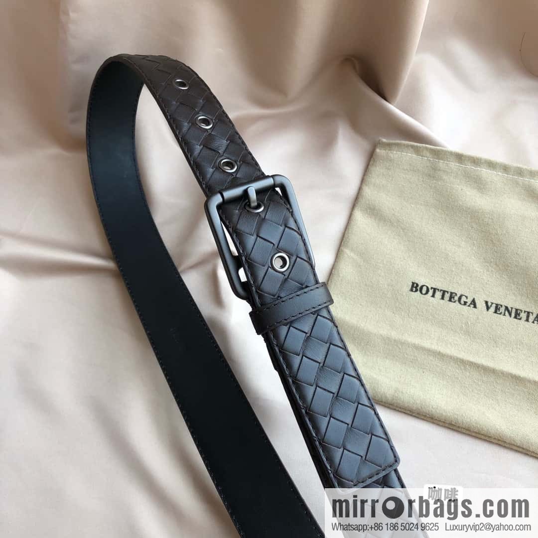 Bottega Veneta Butterfly Replica Luxury Handbag, first layer of cowhide woven, pin buckle design 3.5cm belt