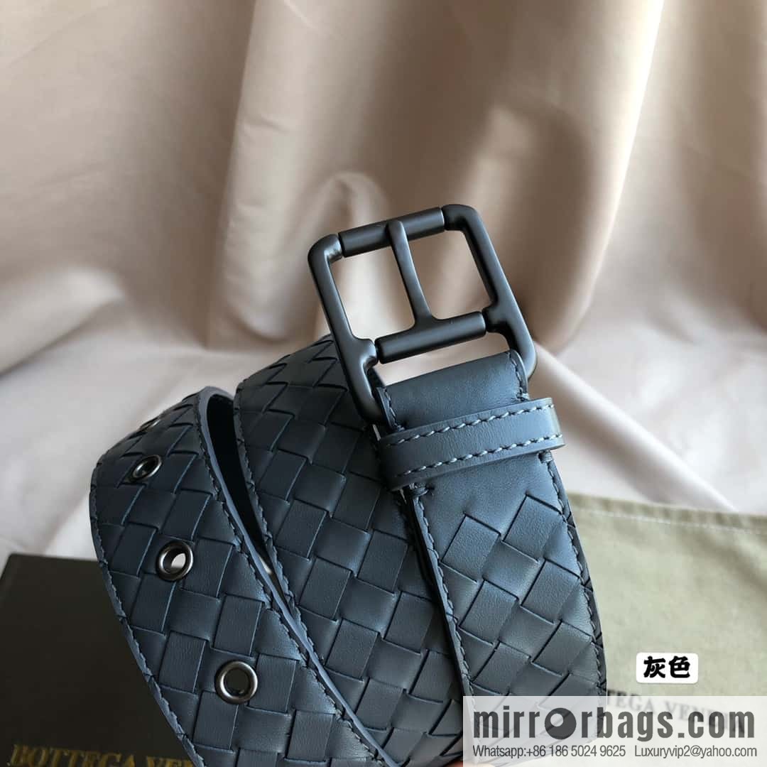 Bottega Veneta Butterfly Replica Luxury Handbag, first layer of cowhide woven, pin buckle design 3.5cm belt