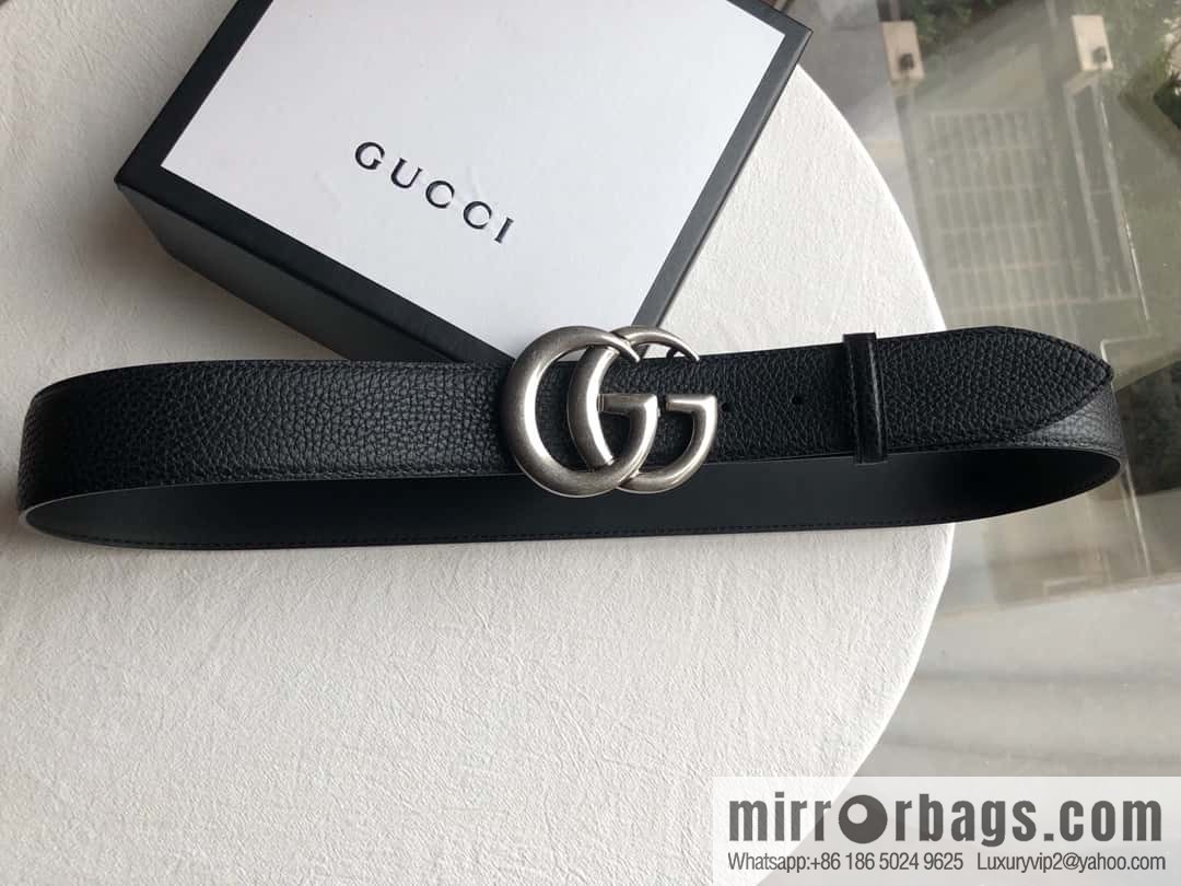 GUCCI logo retro design belt original lychee texture 4.0cm belt