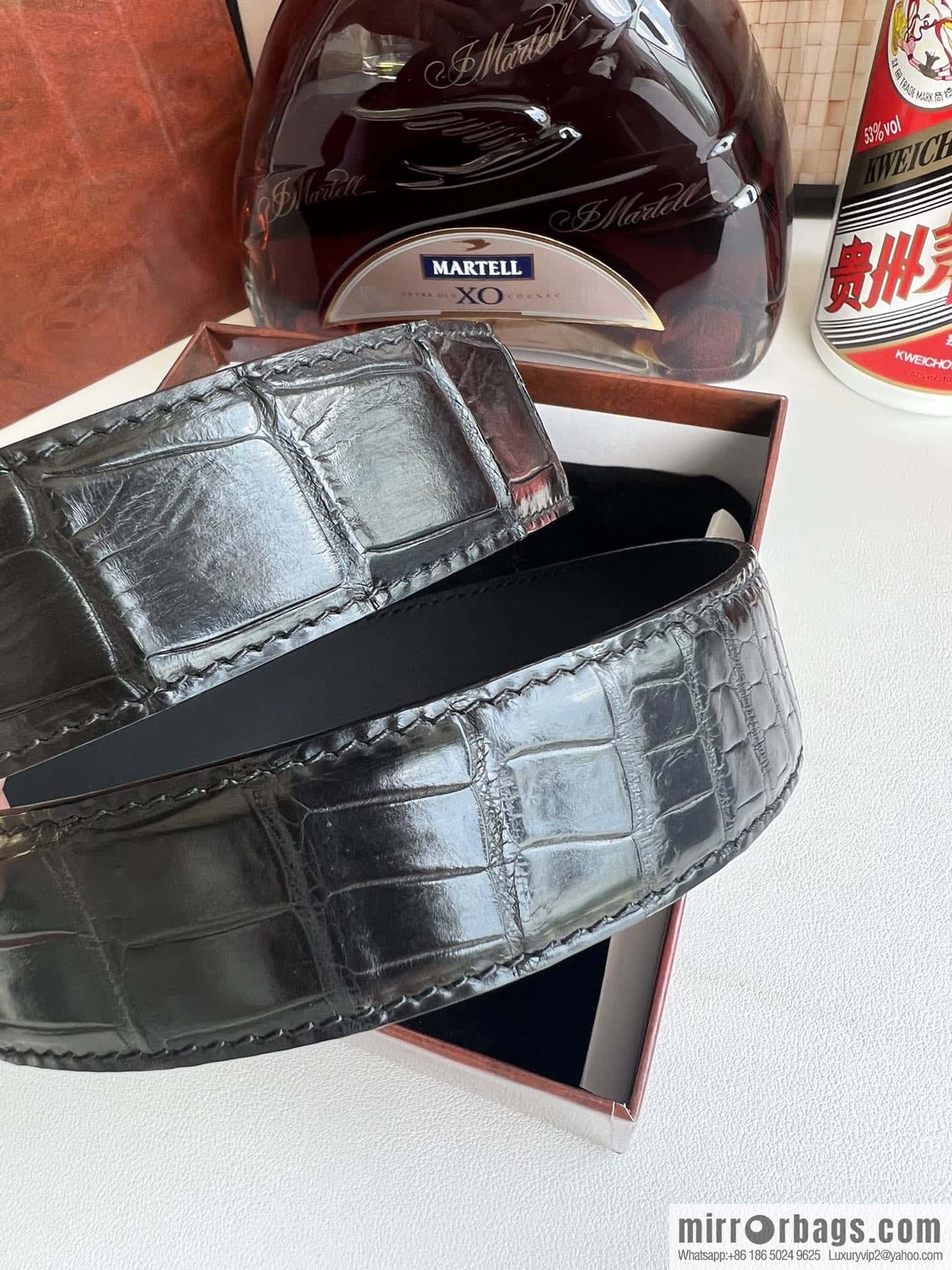 Stefano Ricci Stephen, stainless steel with diamonds, metal buckle inside, alligator belt 3.5cm