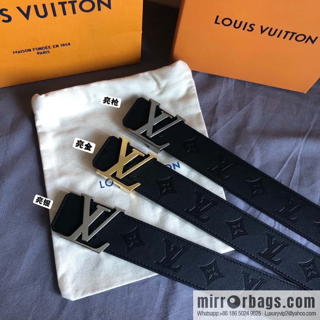 LV made in Spain embossed new presbyopia letter glossy buckle belt M0032