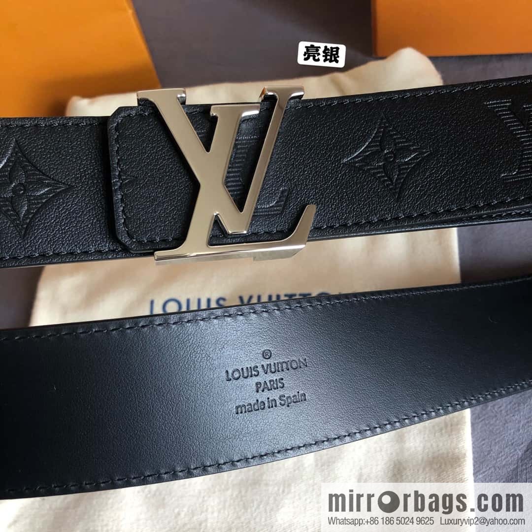 LV made in Spain embossed new presbyopia letter glossy buckle belt M0032