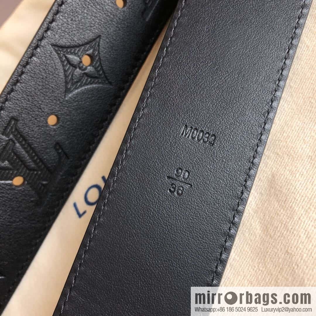 LV made in Spain embossed new presbyopia letter glossy buckle belt M0032
