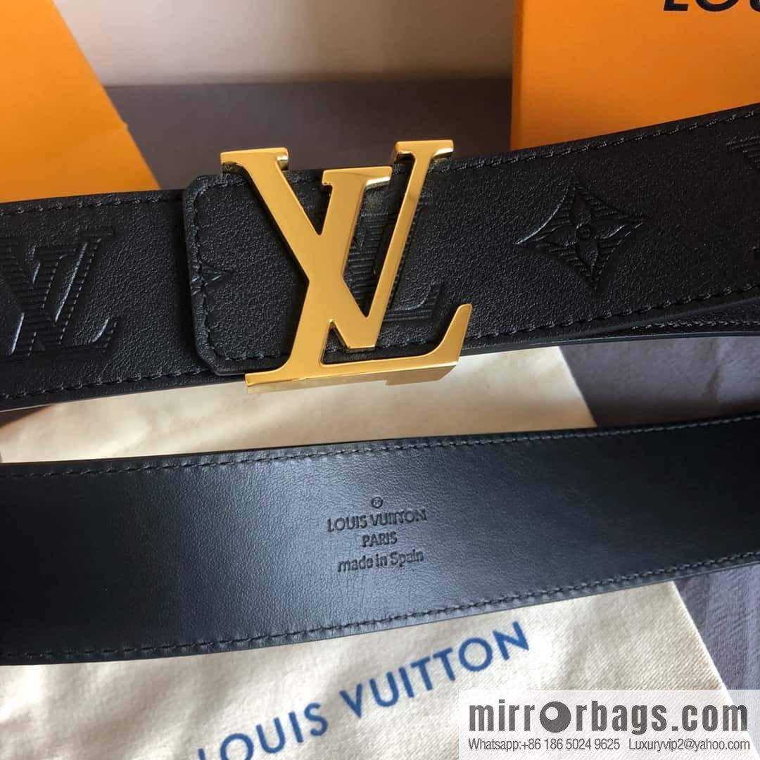 LV made in Spain embossed new presbyopia letter glossy buckle belt M0032