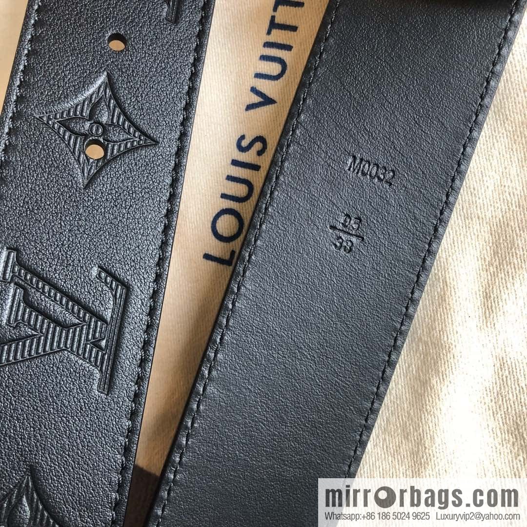 LV made in Spain embossed new presbyopia letter glossy buckle belt M0032