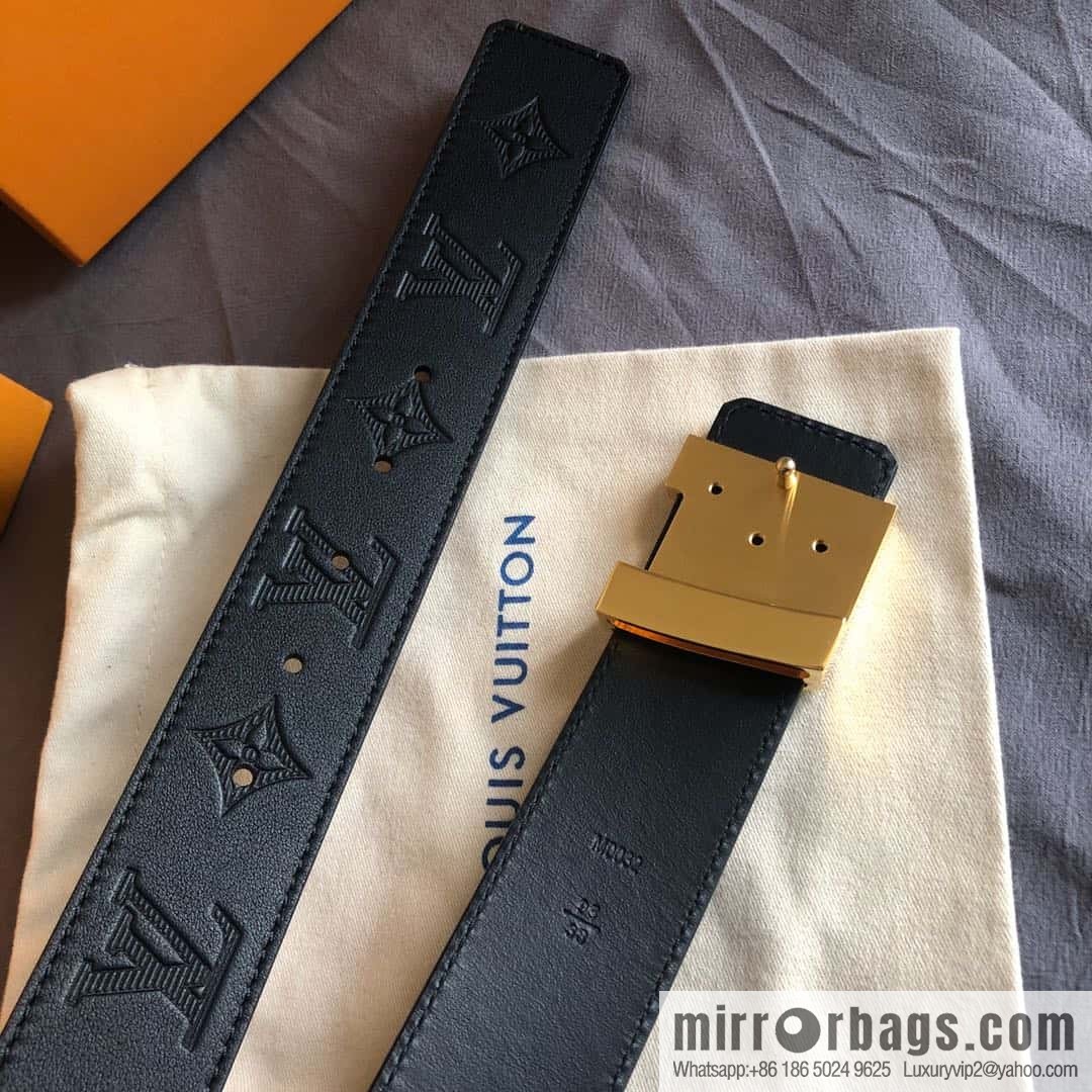 LV made in Spain embossed new presbyopia letter glossy buckle belt M0032