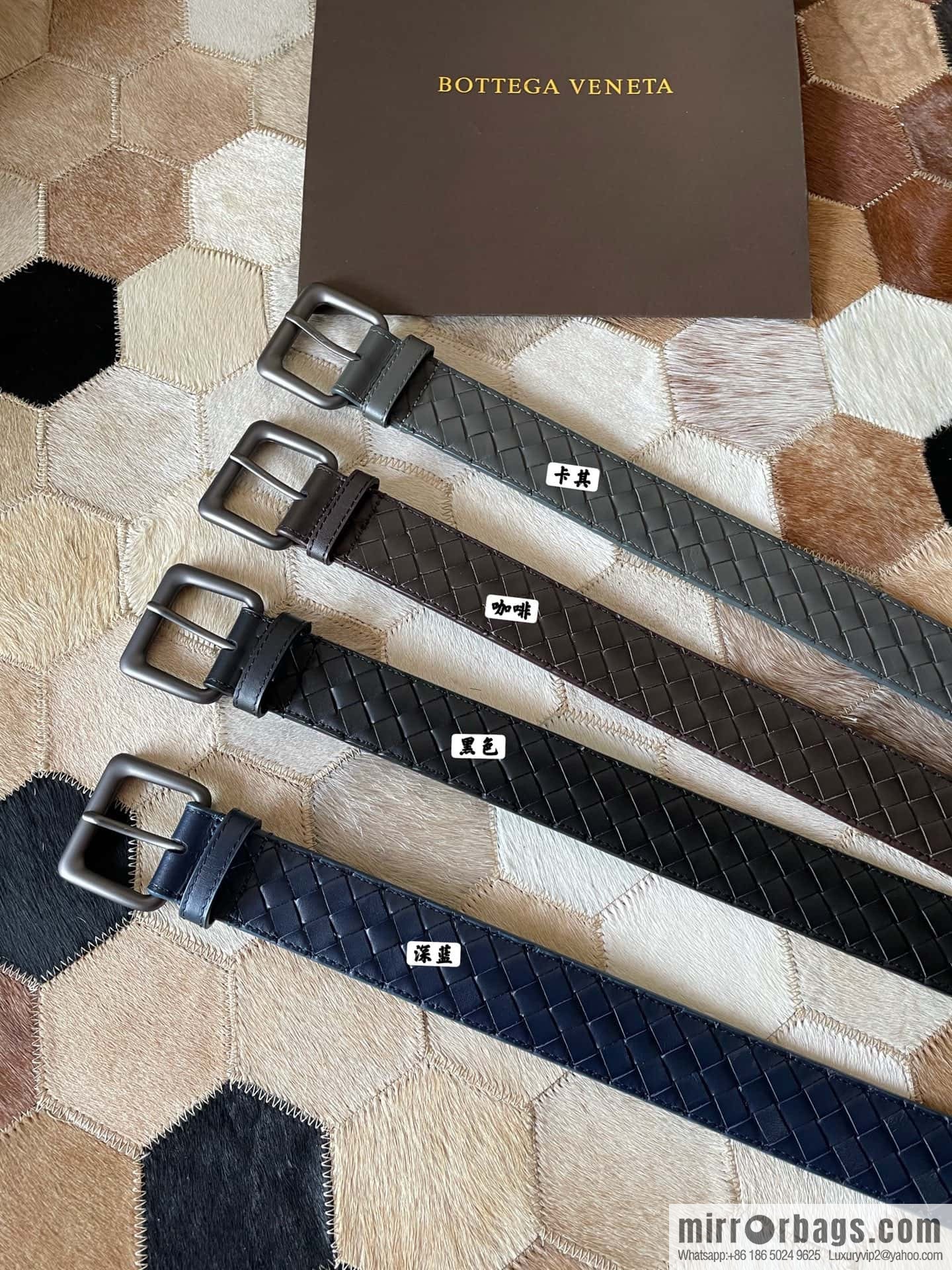 Bottega Veneta Butterfly Replica Luxury Handbag, top layer cowhide woven 3.8cm classic color pin buckle belt