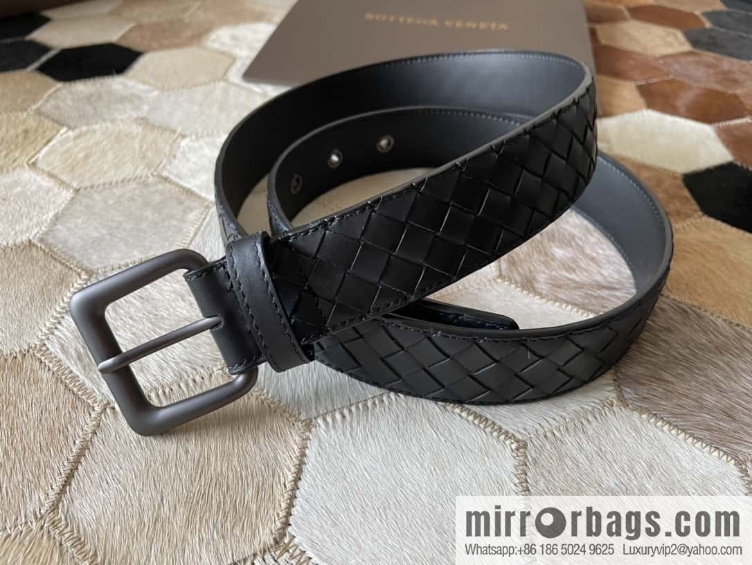 Bottega Veneta Butterfly Replica Luxury Handbag, top layer cowhide woven 3.8cm classic color pin buckle belt