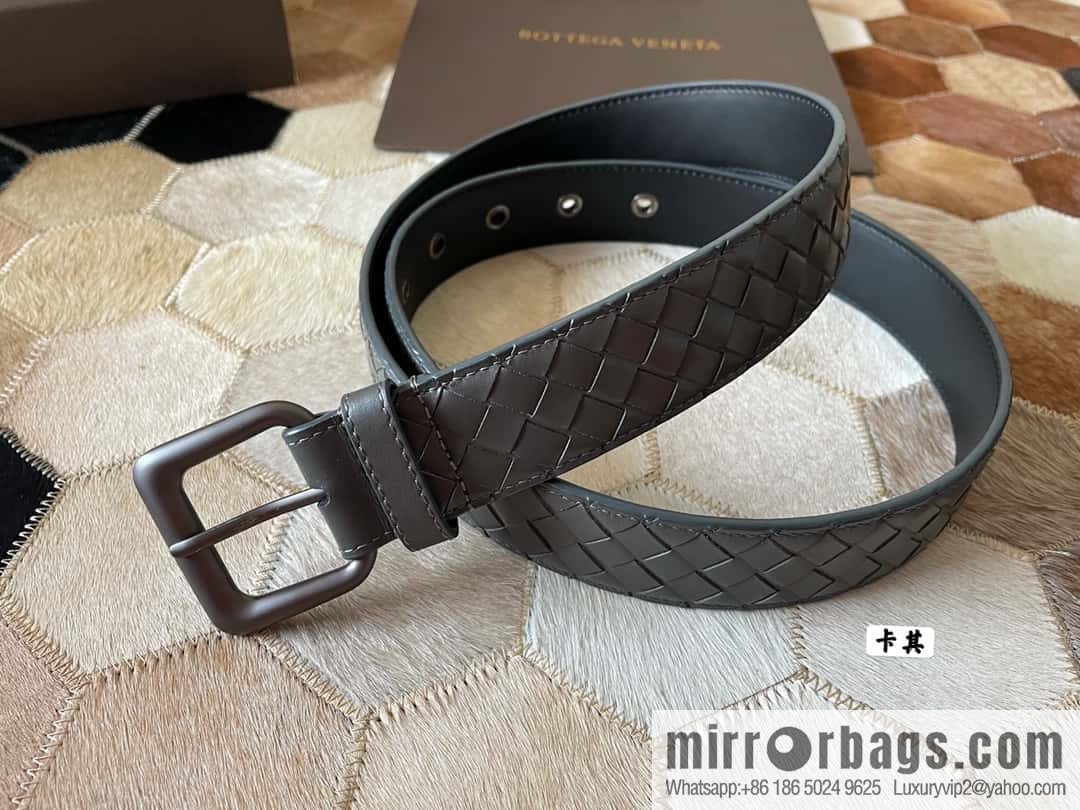 Bottega Veneta Butterfly Replica Luxury Handbag, top layer cowhide woven 3.8cm classic color pin buckle belt