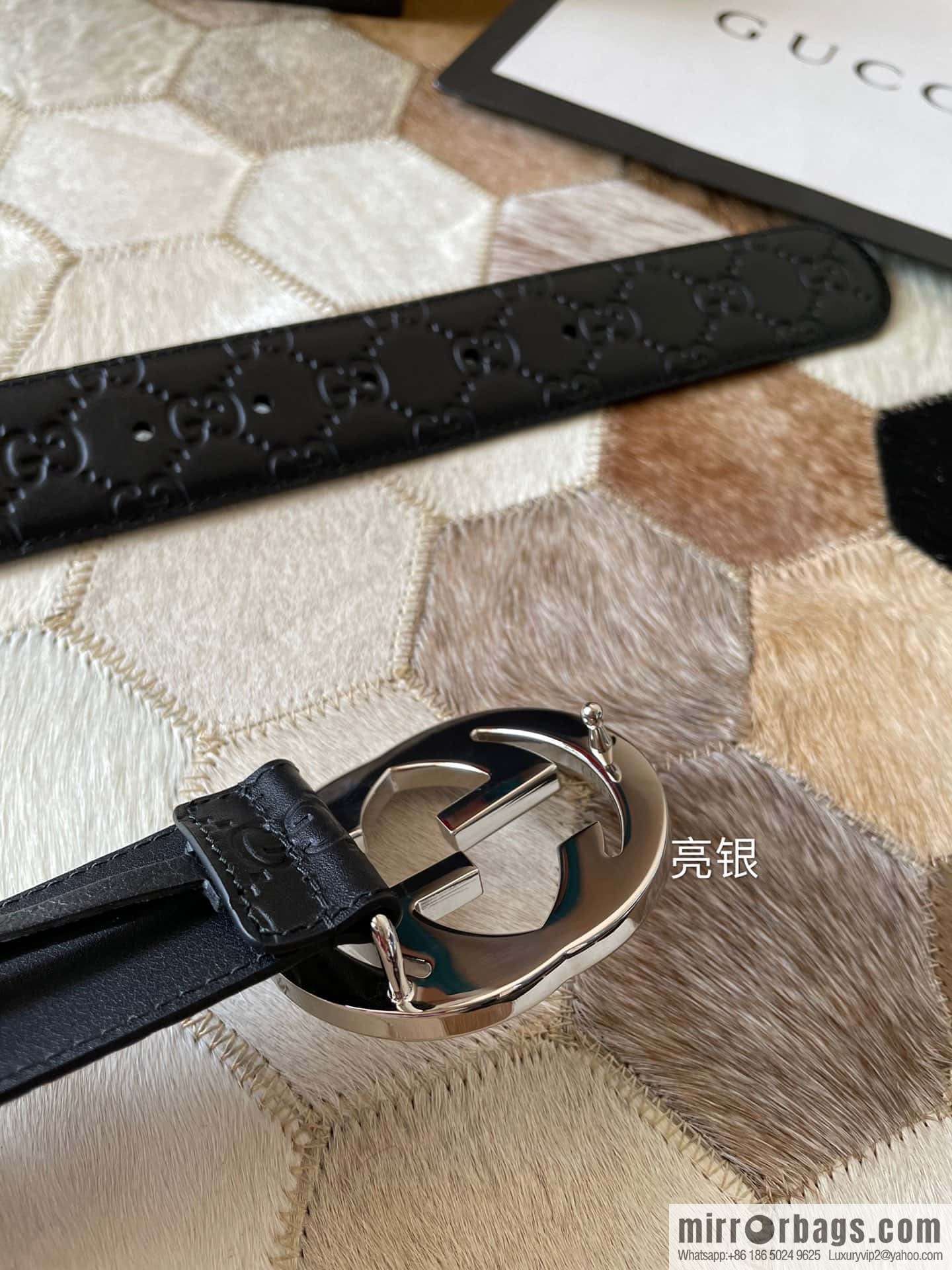 Gucci/Gucci Men's Interlocking Double G Metal Buckle Belt