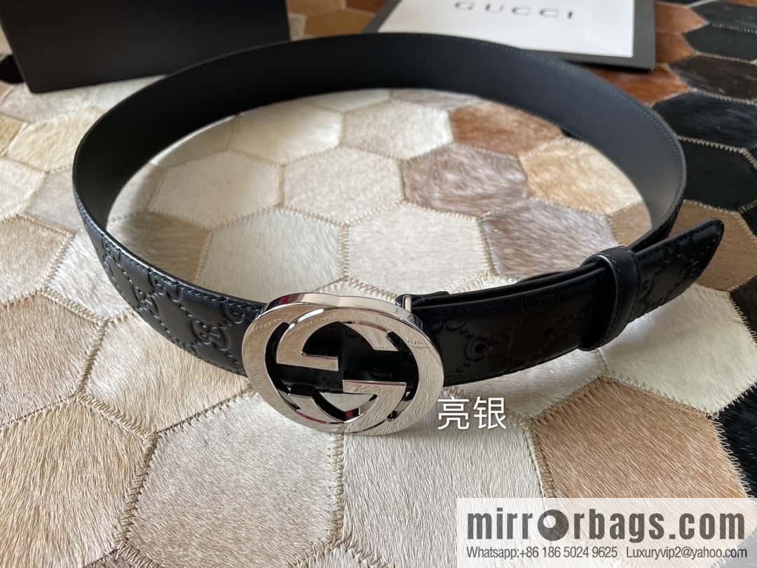 Gucci/Gucci Men's Interlocking Double G Metal Buckle Belt