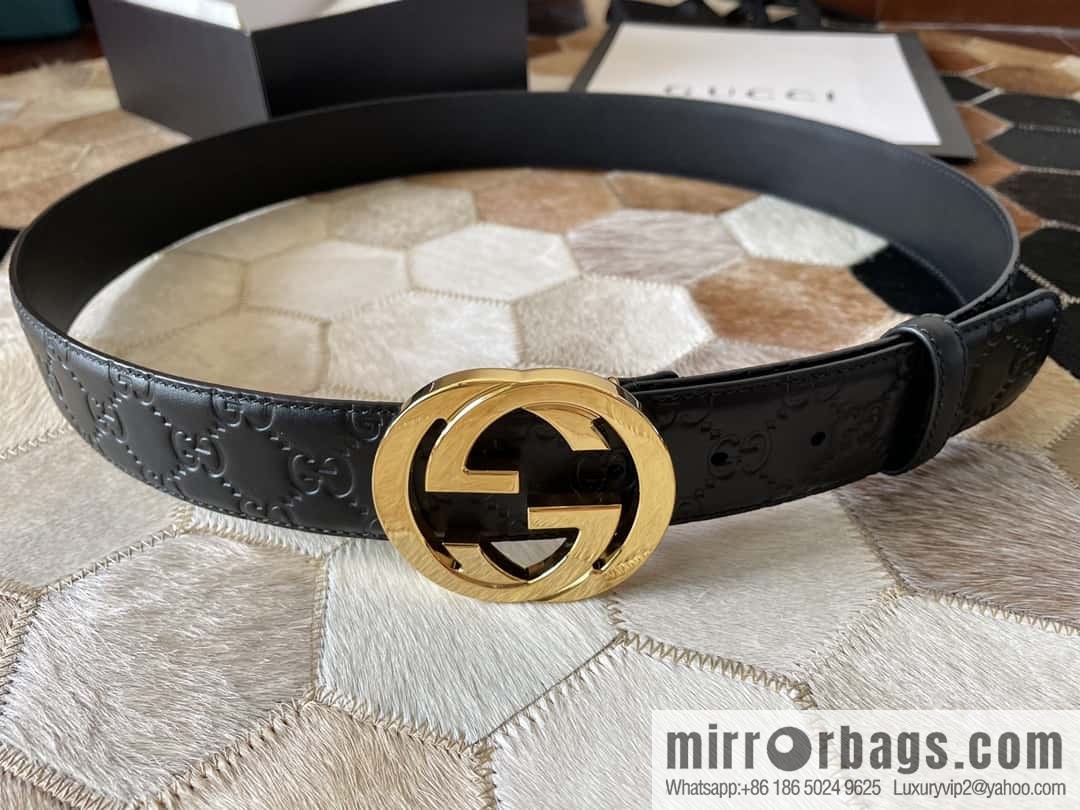 Gucci/Gucci Men's Interlocking Double G Metal Buckle Belt