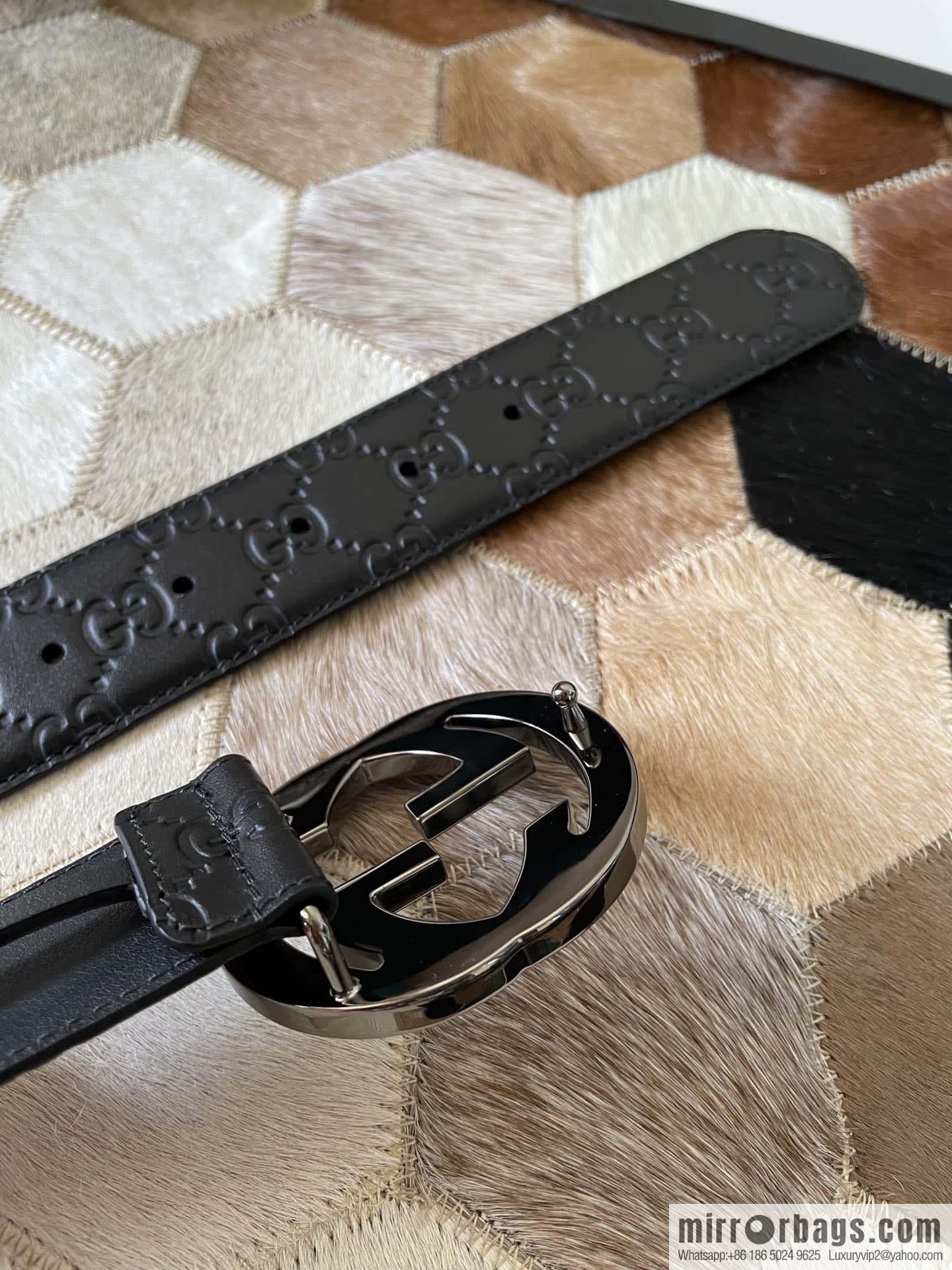 Gucci/Gucci Men's Interlocking Double G Metal Buckle Belt