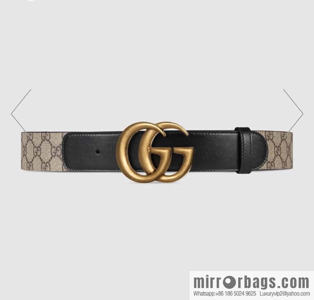 GUCCI Double G letter interwoven pattern 4.0cm belt
