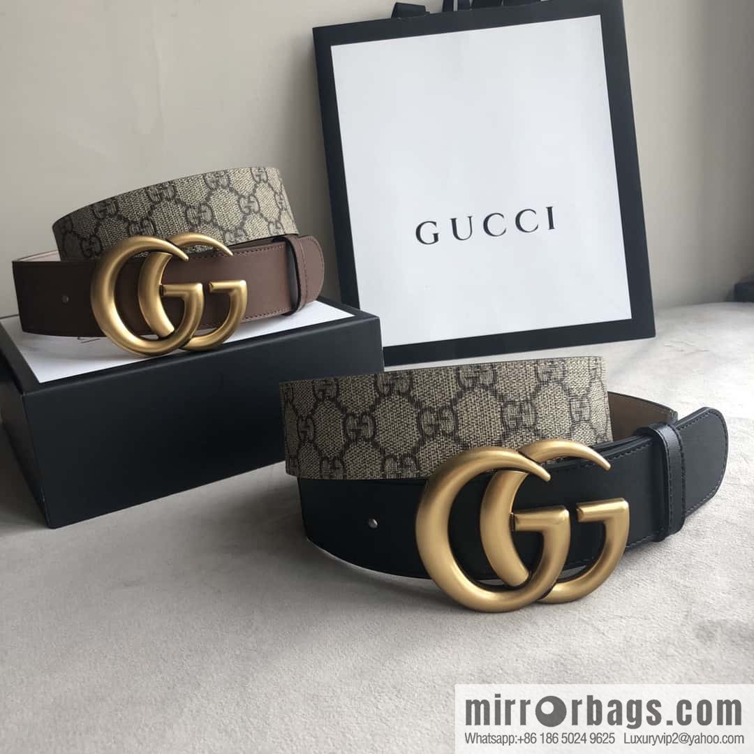 GUCCI Double G letter interwoven pattern 4.0cm belt
