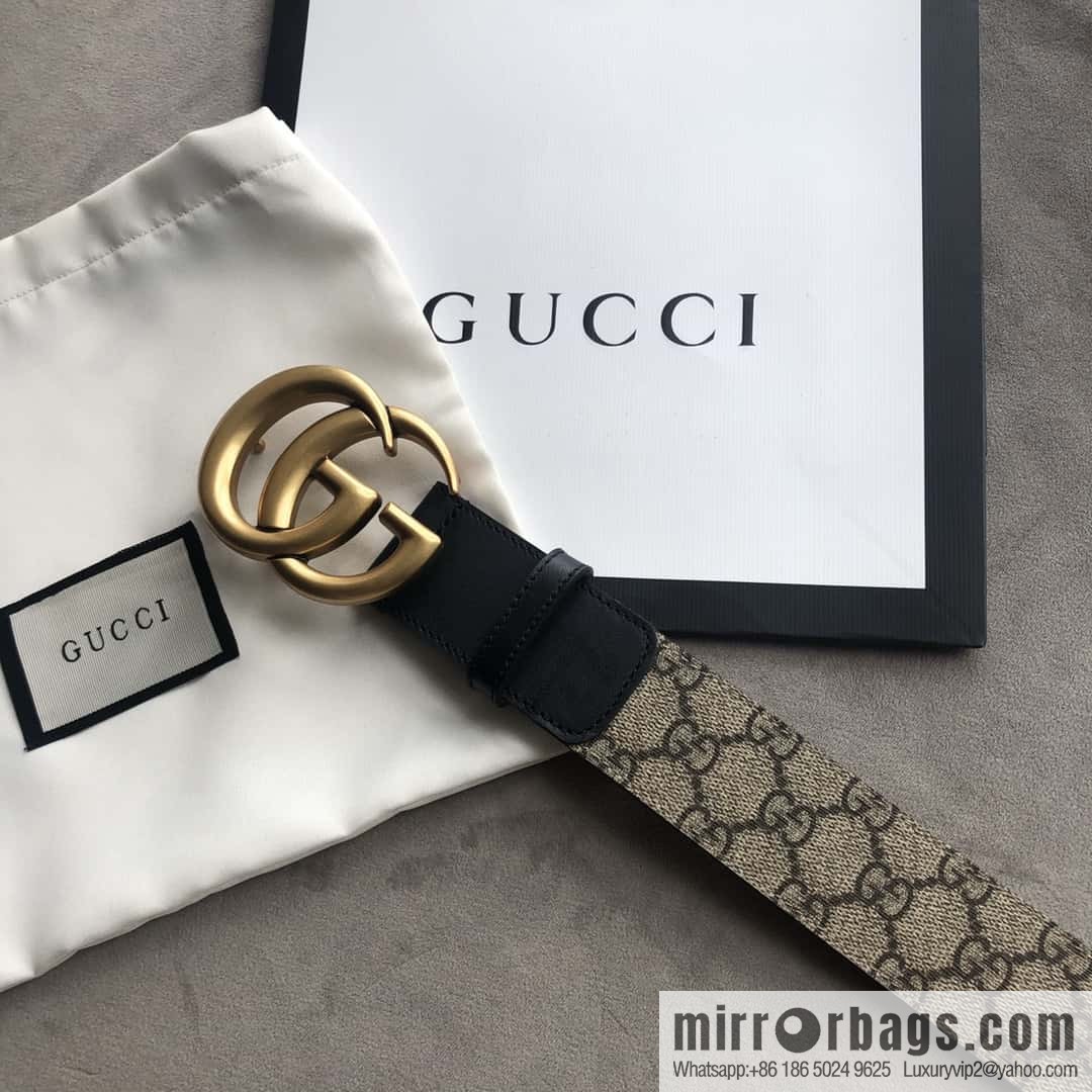 GUCCI Double G letter interwoven pattern 4.0cm belt