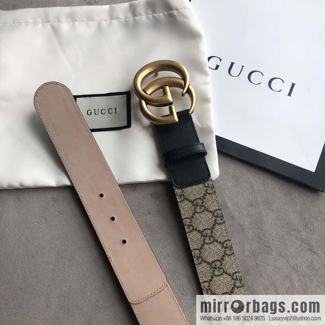 GUCCI Double G letter interwoven pattern 4.0cm belt