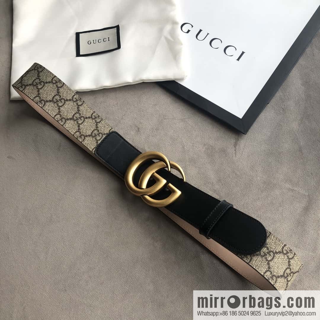 GUCCI Double G letter interwoven pattern 4.0cm belt