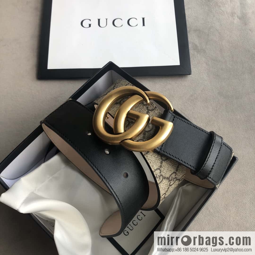 GUCCI Double G letter interwoven pattern 4.0cm belt