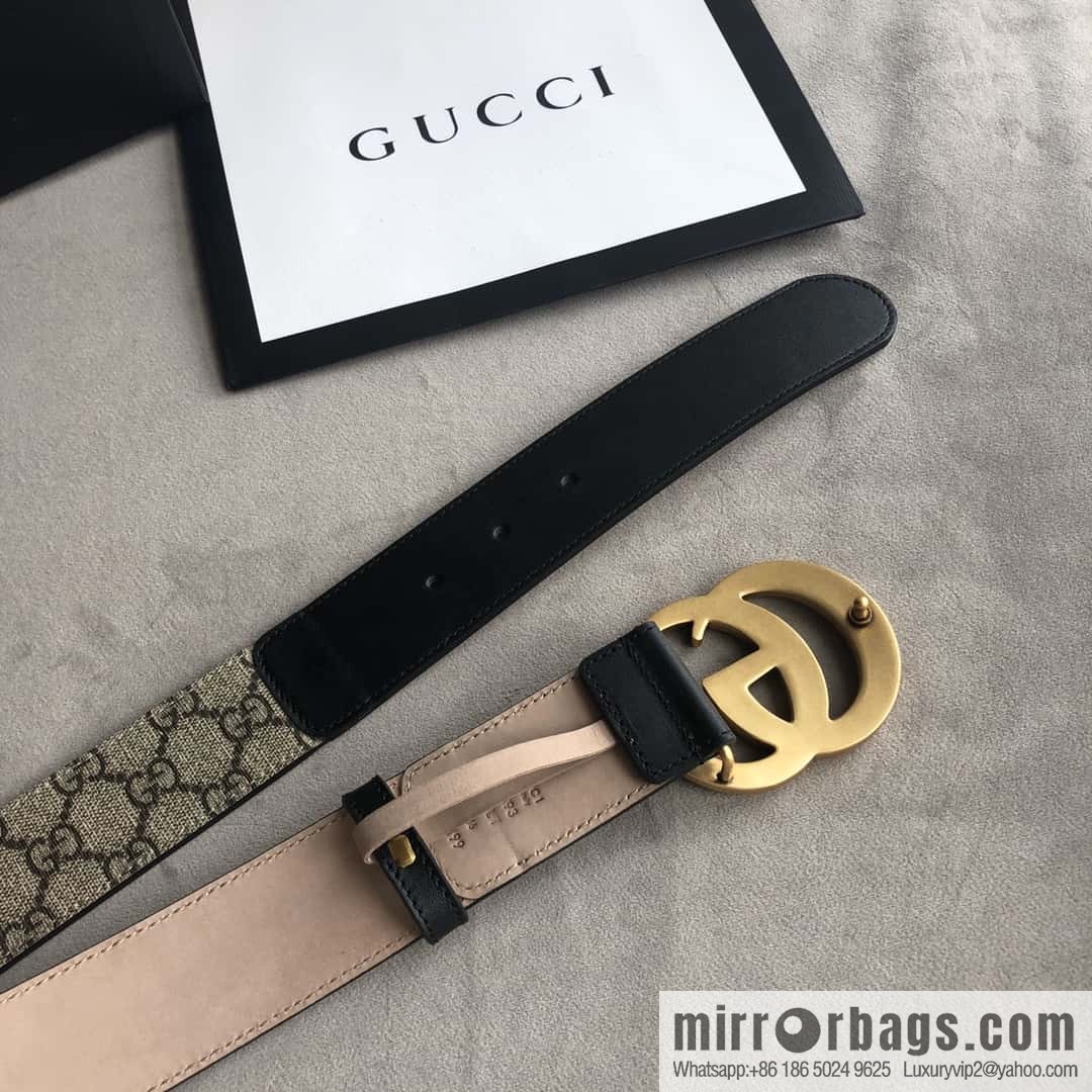 GUCCI Double G letter interwoven pattern 4.0cm belt