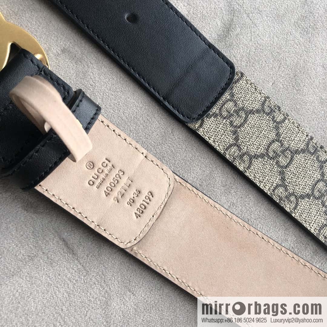 GUCCI Double G letter interwoven pattern 4.0cm belt