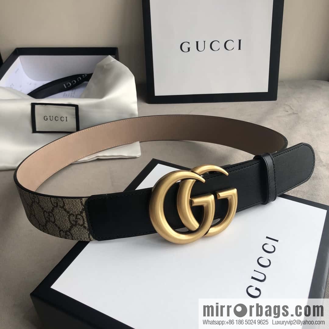 GUCCI Double G letter interwoven pattern 4.0cm belt