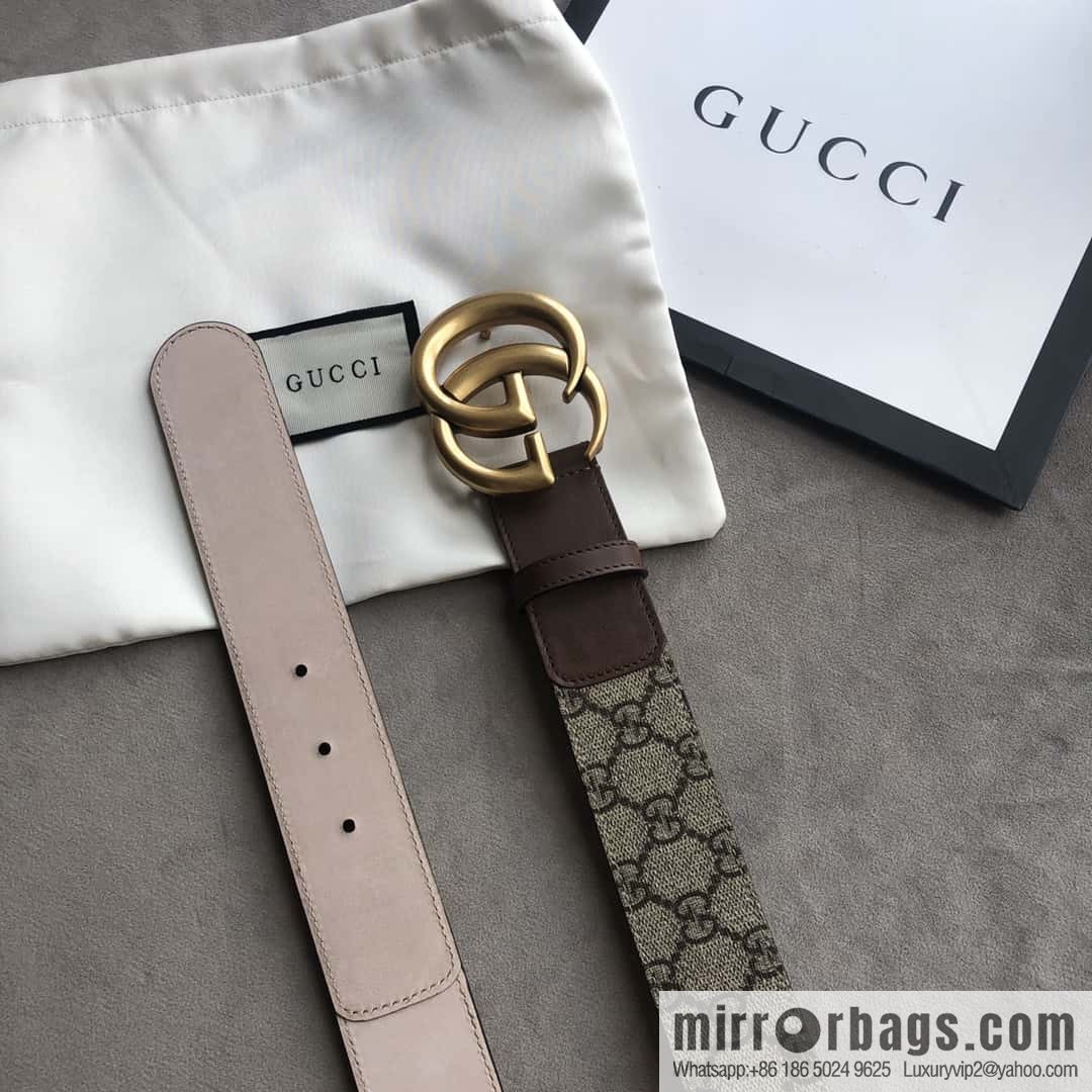 GUCCI Double G letter interwoven pattern 4.0cm belt