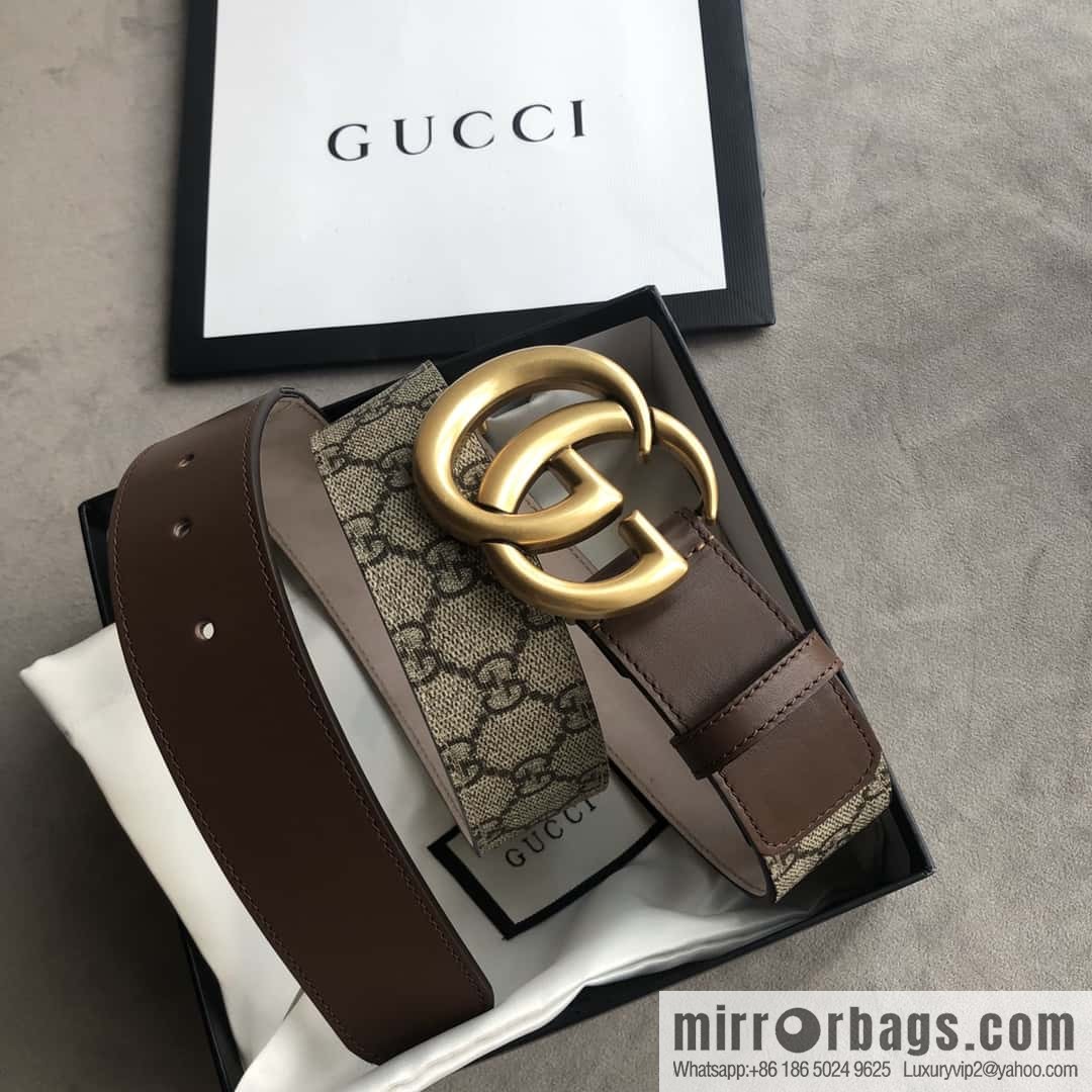 GUCCI Double G letter interwoven pattern 4.0cm belt