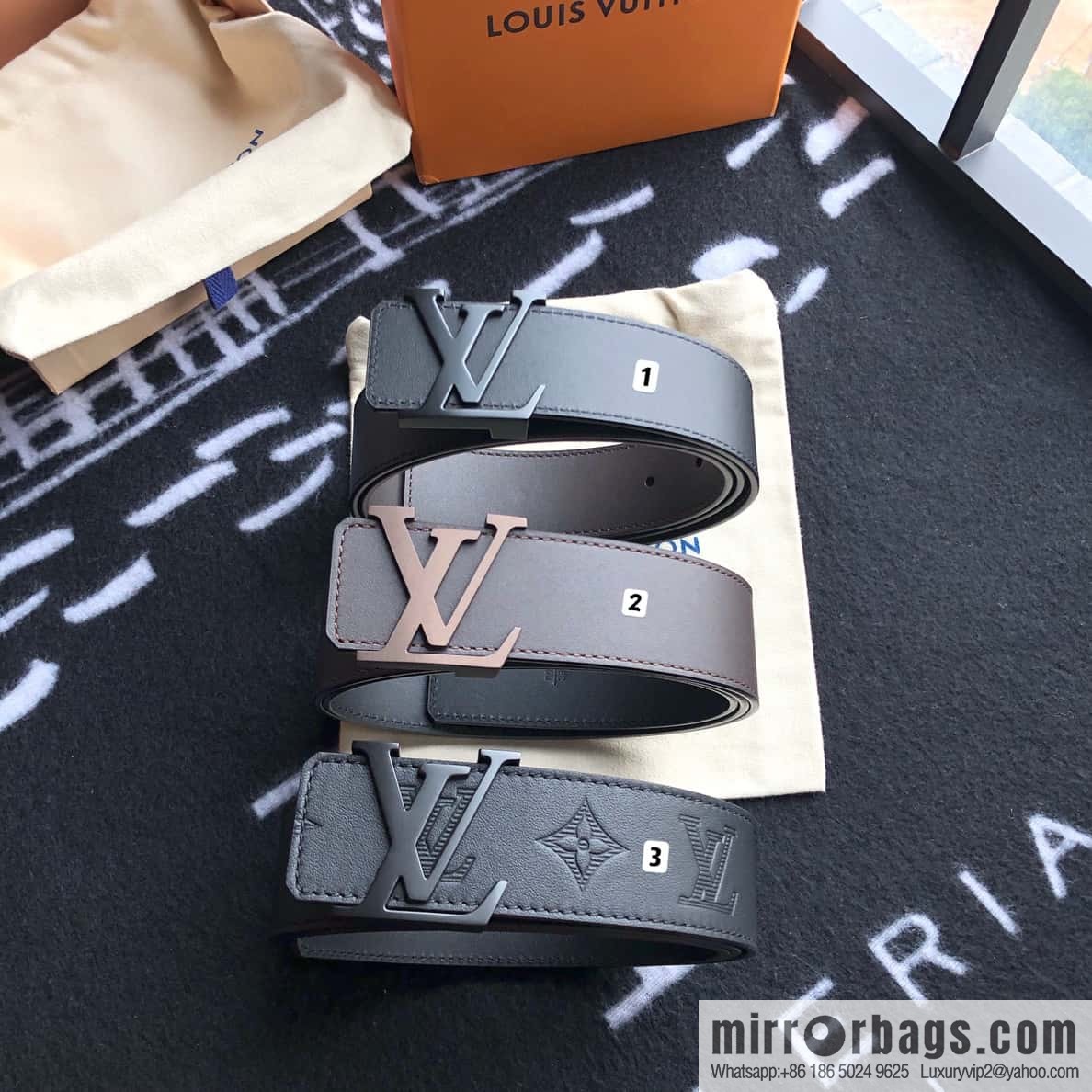 LV made in Spain embossed new presbyopia letter matte buckle belt M0032