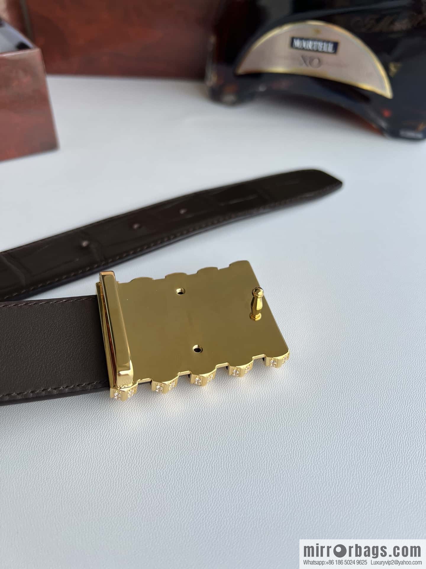 Stefano Ricci Stephen, Stainless Steel Hollow Inner Wear Diamond Craft Button Head 3.8cm Alligator Belt