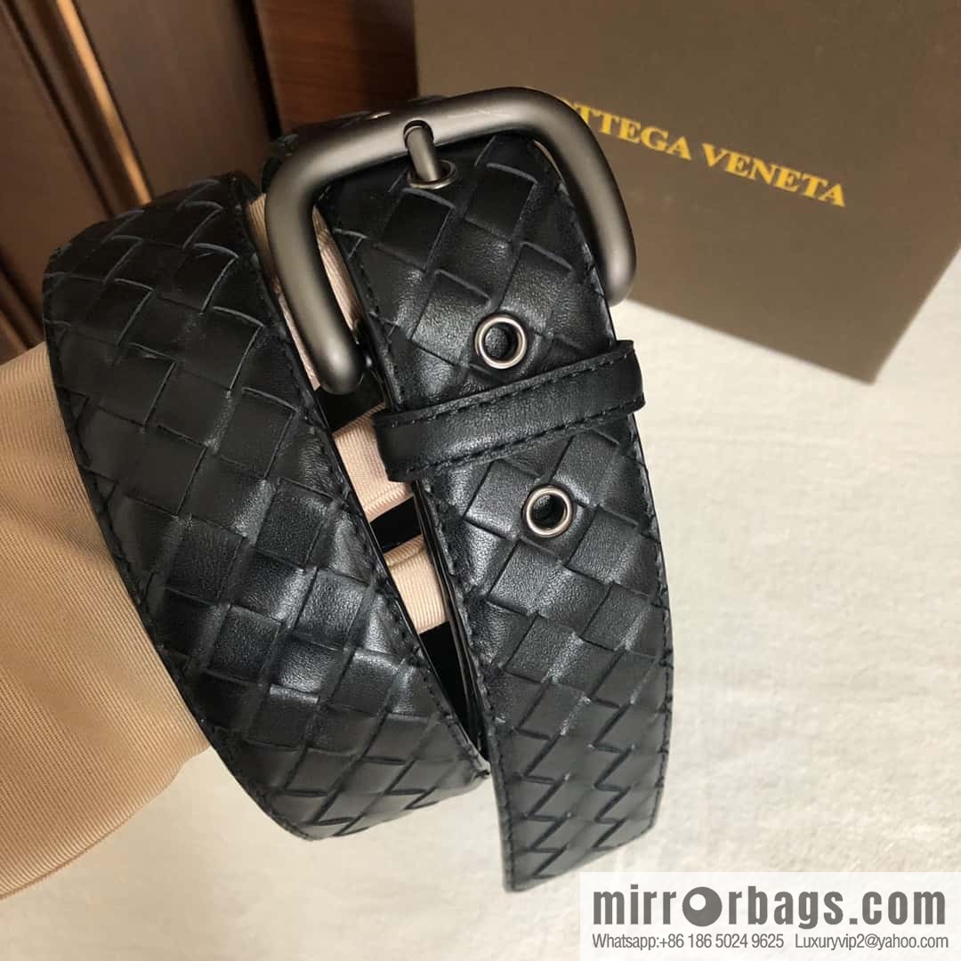 Bottega Veneta Butterfly Replica Luxury Handbag, top layer cowhide woven 3.8cm classic color pin buckle belt