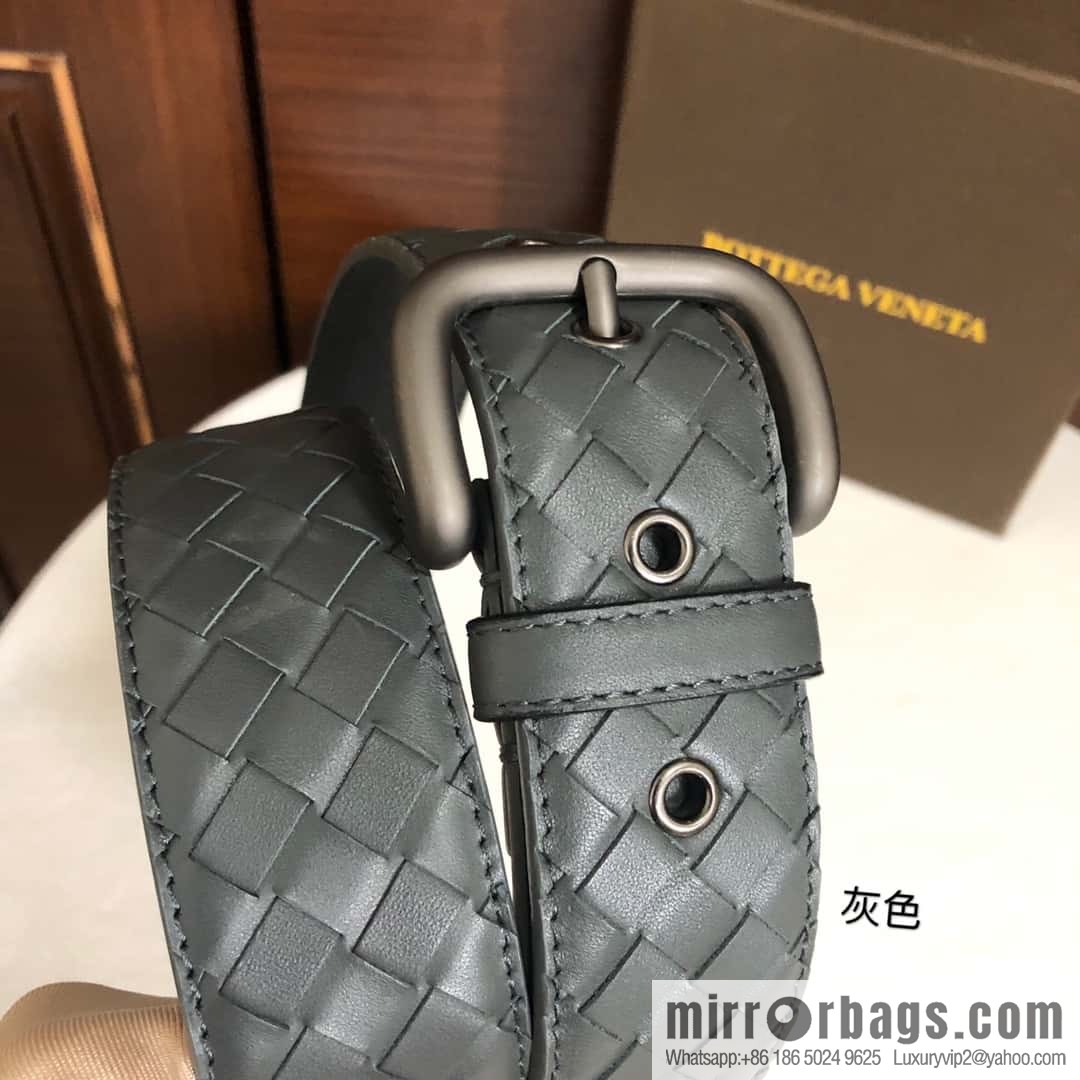 Bottega Veneta Butterfly Replica Luxury Handbag, top layer cowhide woven 3.8cm classic color pin buckle belt