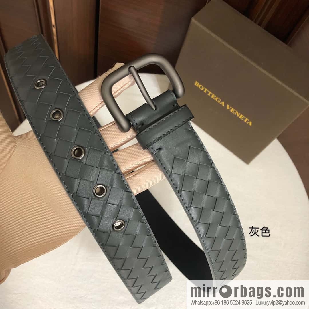 Bottega Veneta Butterfly Replica Luxury Handbag, top layer cowhide woven 3.8cm classic color pin buckle belt