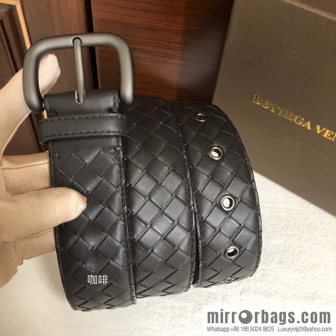 Bottega Veneta Butterfly Replica Luxury Handbag, top layer cowhide woven 3.8cm classic color pin buckle belt