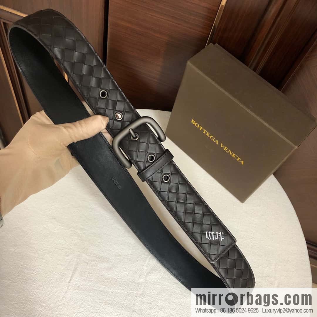 Bottega Veneta Butterfly Replica Luxury Handbag, top layer cowhide woven 3.8cm classic color pin buckle belt