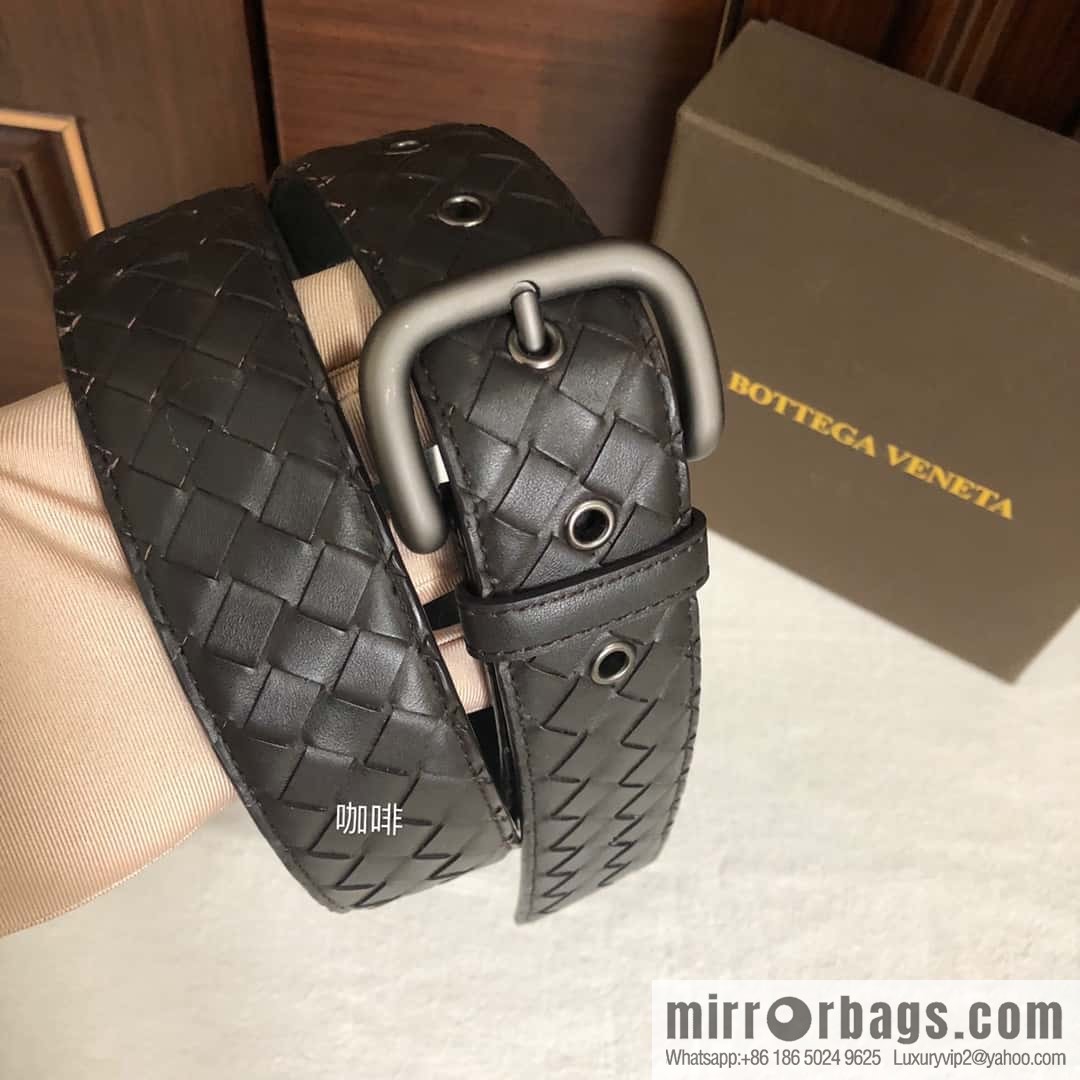 Bottega Veneta Butterfly Replica Luxury Handbag, top layer cowhide woven 3.8cm classic color pin buckle belt