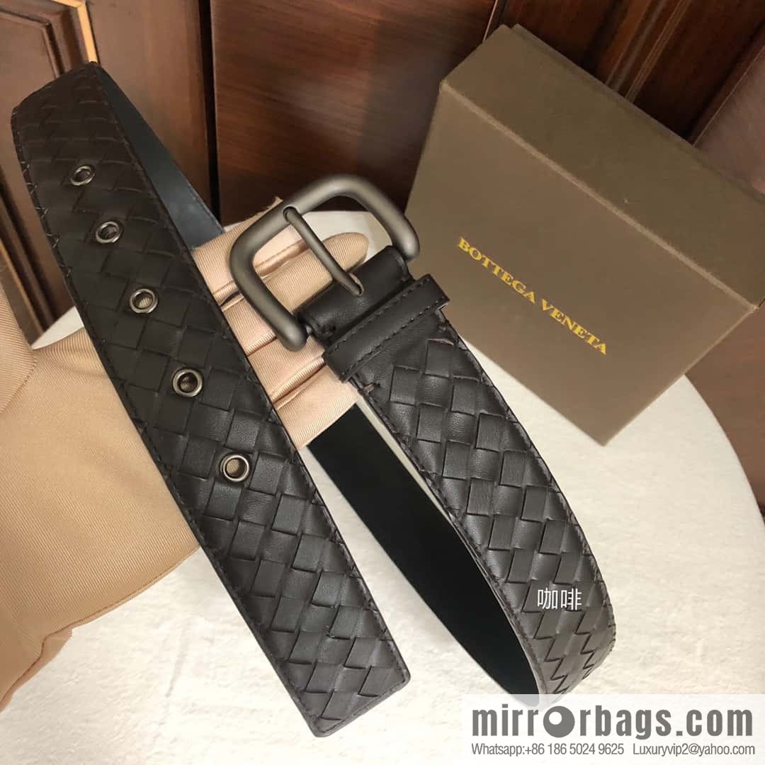 Bottega Veneta Butterfly Replica Luxury Handbag, top layer cowhide woven 3.8cm classic color pin buckle belt