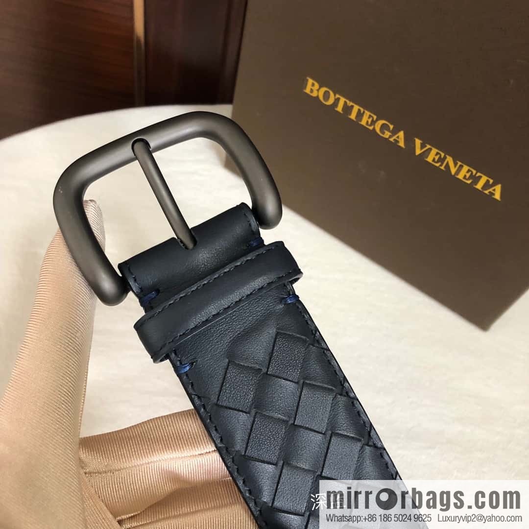 Bottega Veneta Butterfly Replica Luxury Handbag, top layer cowhide woven 3.8cm classic color pin buckle belt