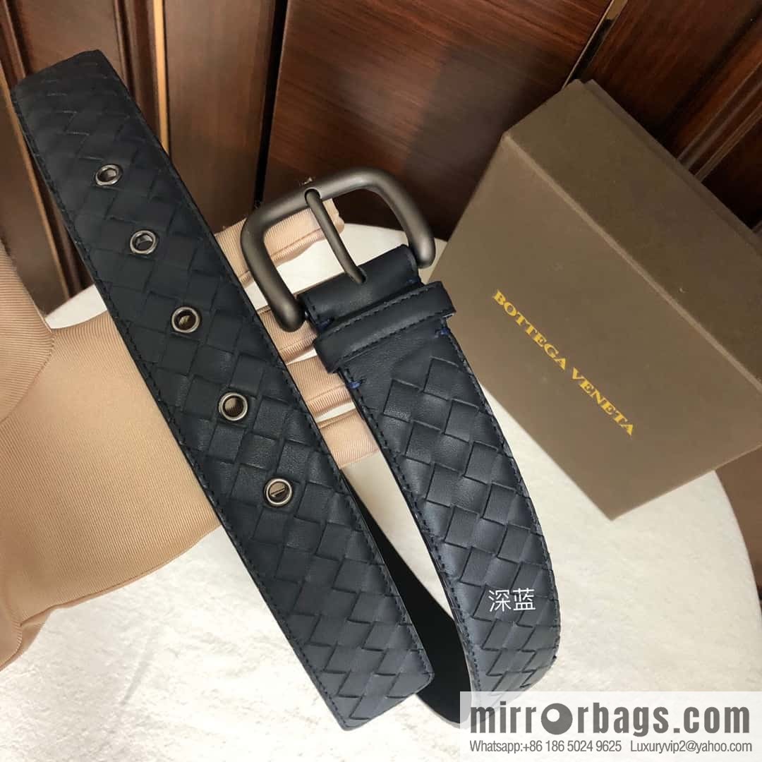 Bottega Veneta Butterfly Replica Luxury Handbag, top layer cowhide woven 3.8cm classic color pin buckle belt