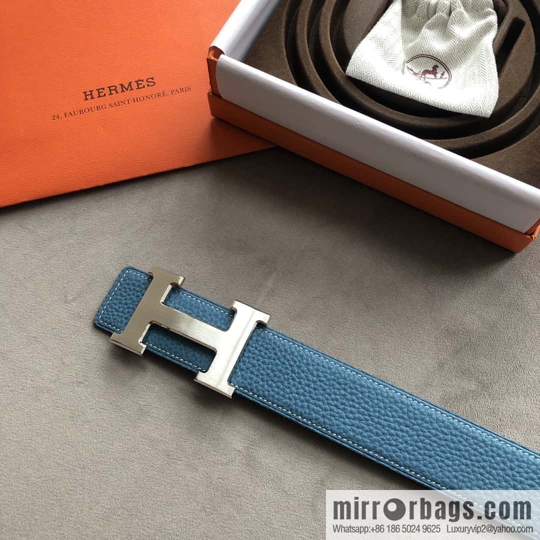Hermes Hermes, men's 3.8cm classic stainless steel H solder joint metal buckle belt