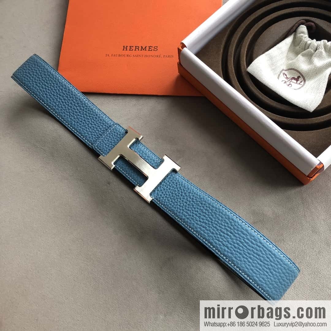 Hermes Hermes, men's 3.8cm classic stainless steel H solder joint metal buckle belt