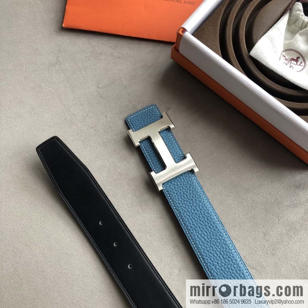 Hermes Hermes, men's 3.8cm classic stainless steel H solder joint metal buckle belt