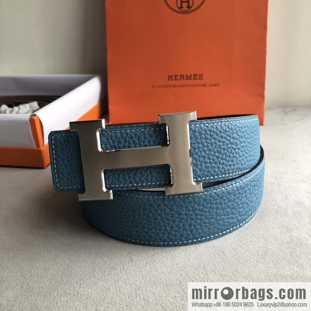 Hermes Hermes, men's 3.8cm classic stainless steel H solder joint metal buckle belt