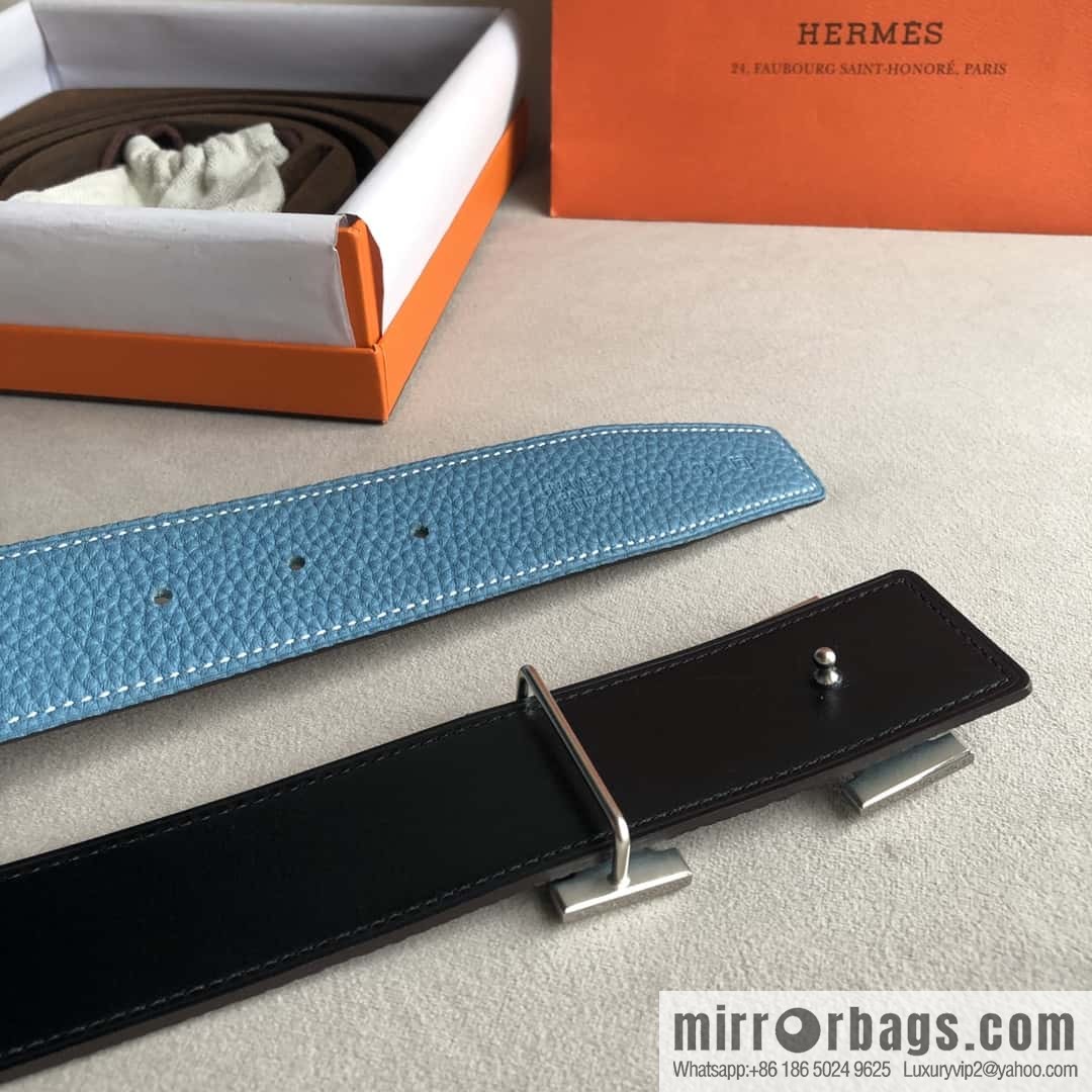 Hermes Hermes, men's 3.8cm classic stainless steel H solder joint metal buckle belt