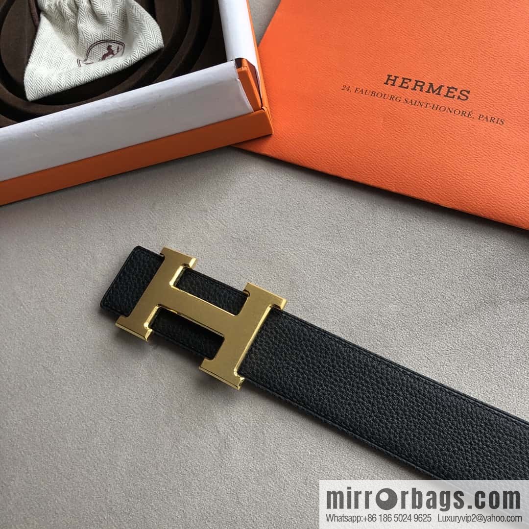 Hermes Hermes, men's 3.8cm classic stainless steel H solder joint metal buckle belt