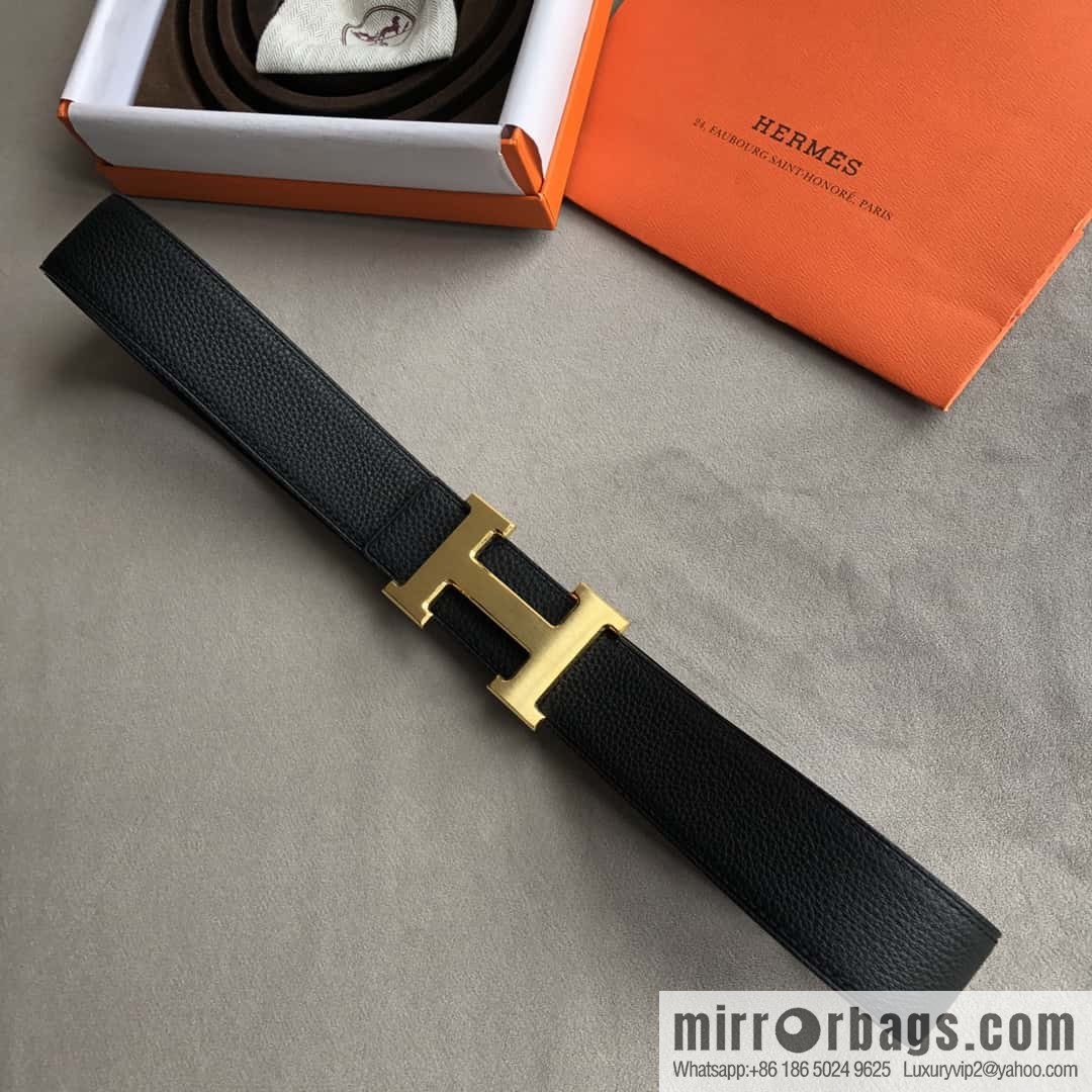 Hermes Hermes, men's 3.8cm classic stainless steel H solder joint metal buckle belt