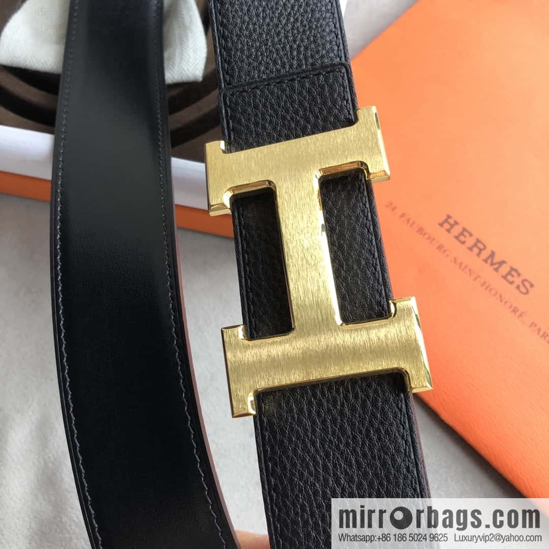 Hermes Hermes, men's 3.8cm classic stainless steel H solder joint metal buckle belt