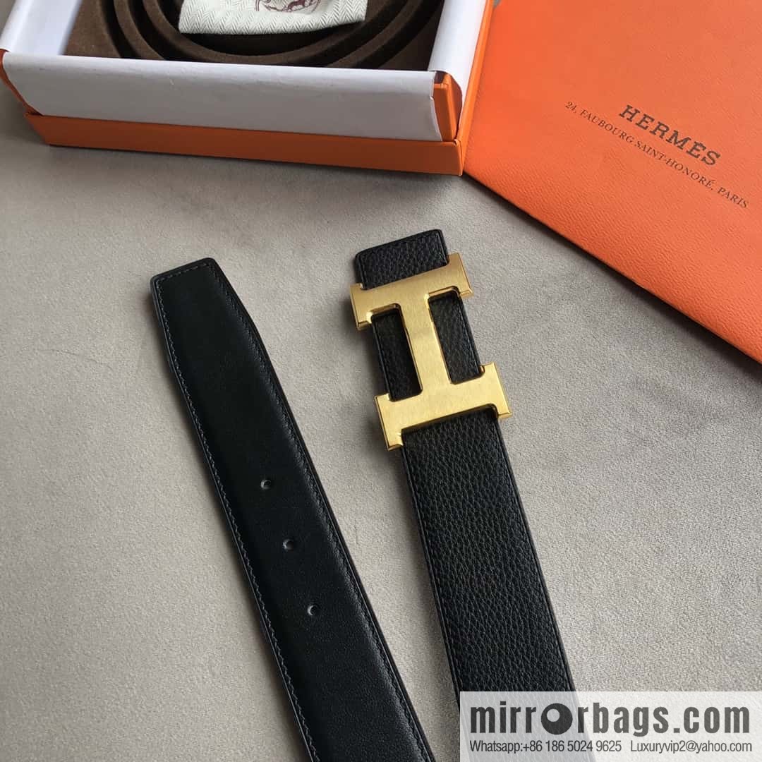 Hermes Hermes, men's 3.8cm classic stainless steel H solder joint metal buckle belt