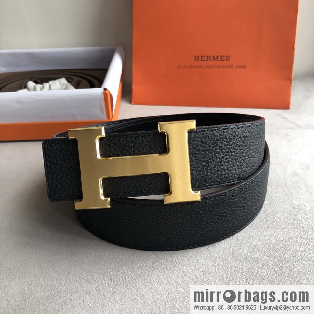 Hermes Hermes, men's 3.8cm classic stainless steel H solder joint metal buckle belt