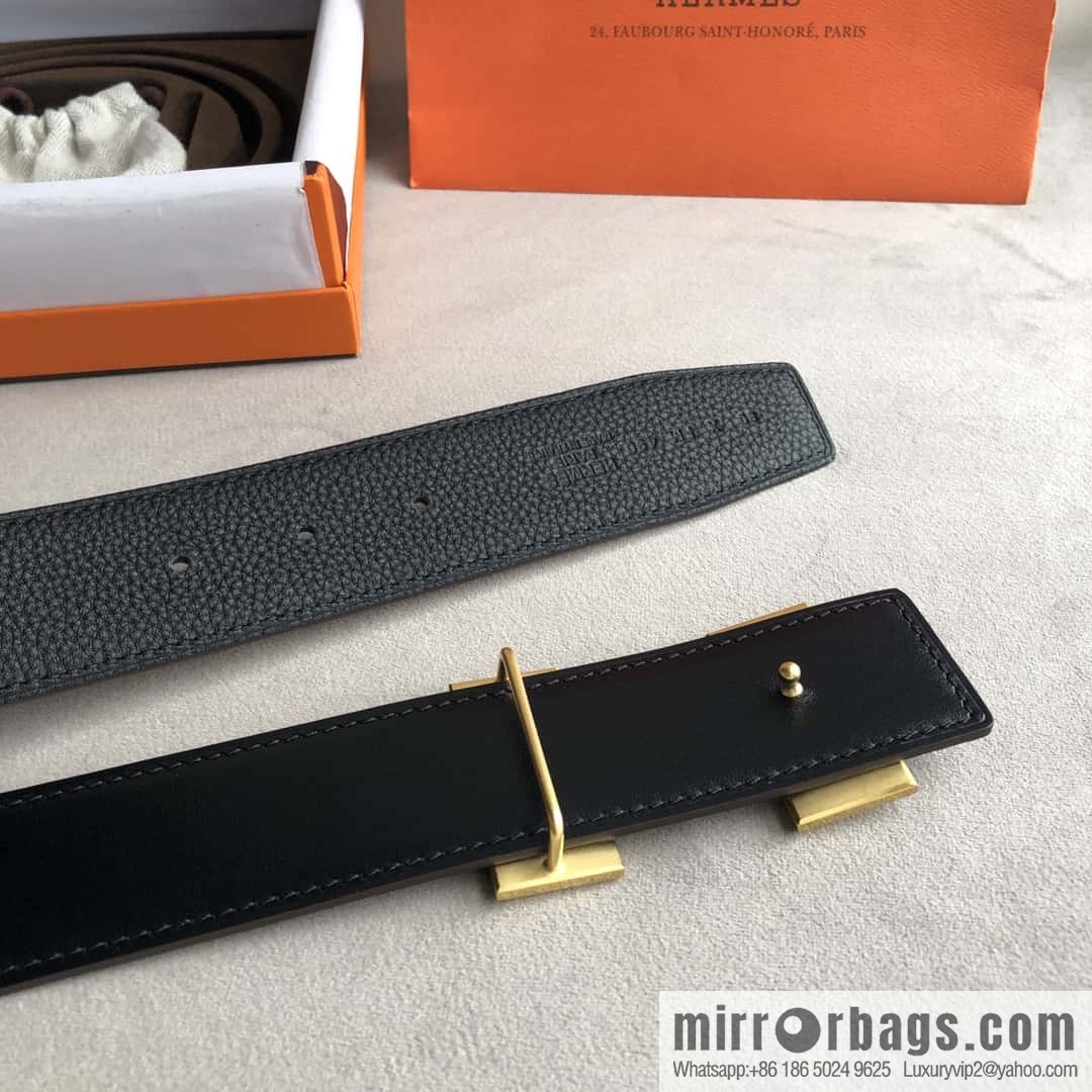 Hermes Hermes, men's 3.8cm classic stainless steel H solder joint metal buckle belt